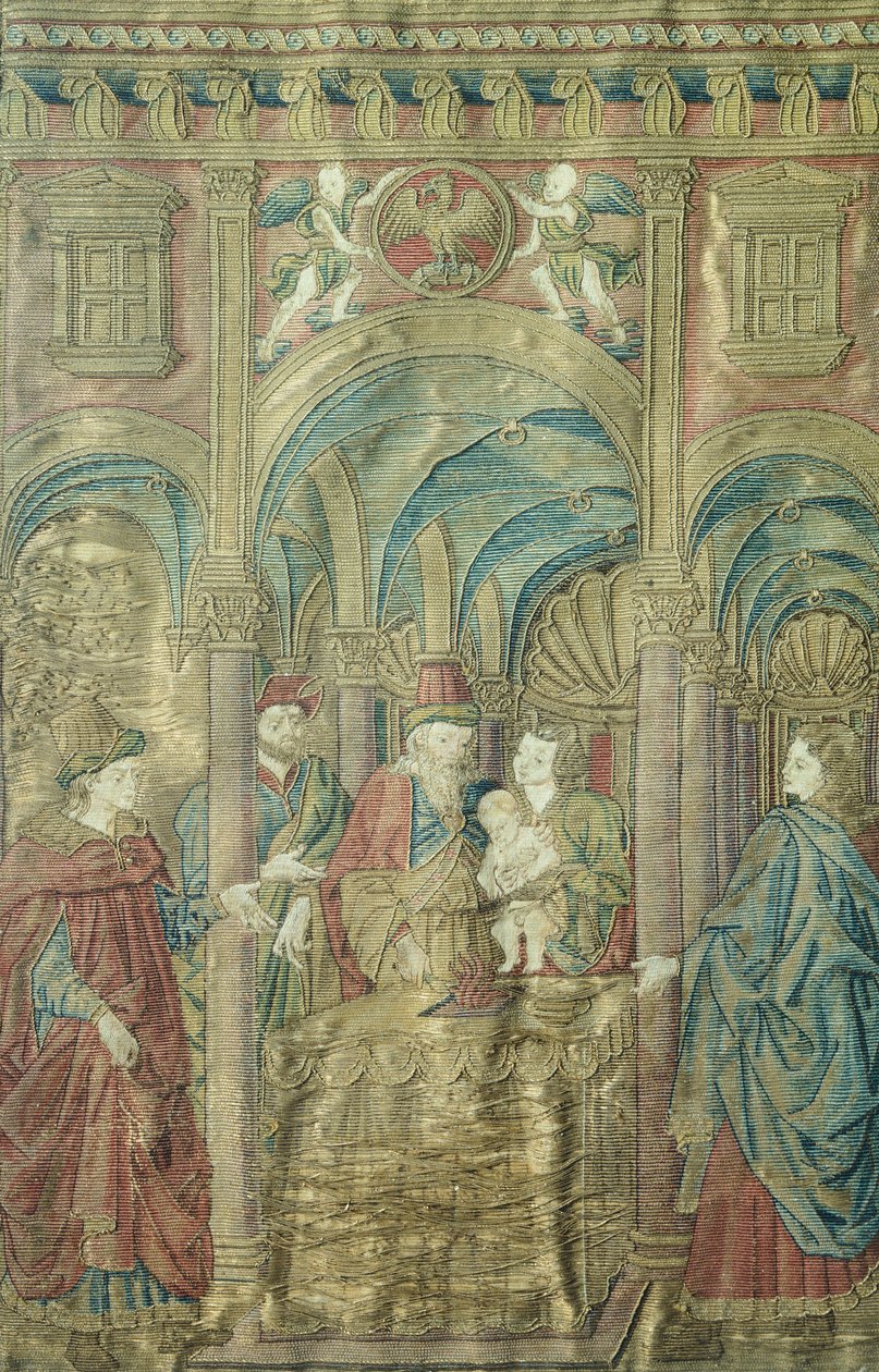 Omskärelse av St John Baptist av Antonio del Pollaiuolo (cirka 1431-1498), broderade dräkter av Antonio Pollaiuolo