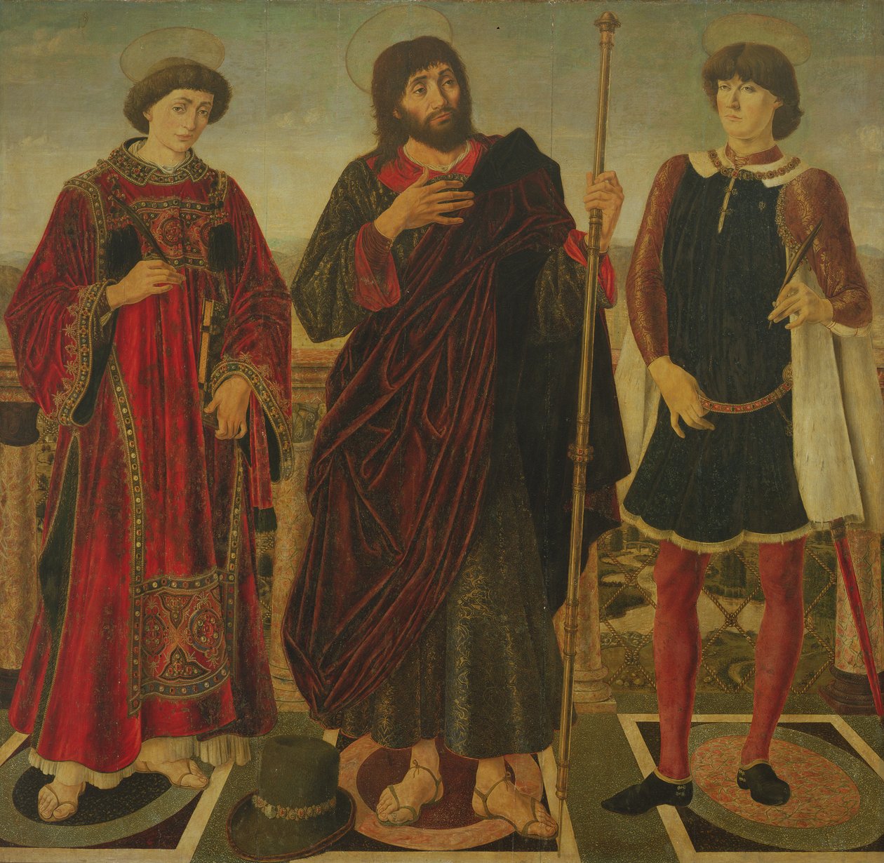 St Vincent, James the Greater och Eustace av Antonio Pollaiuolo