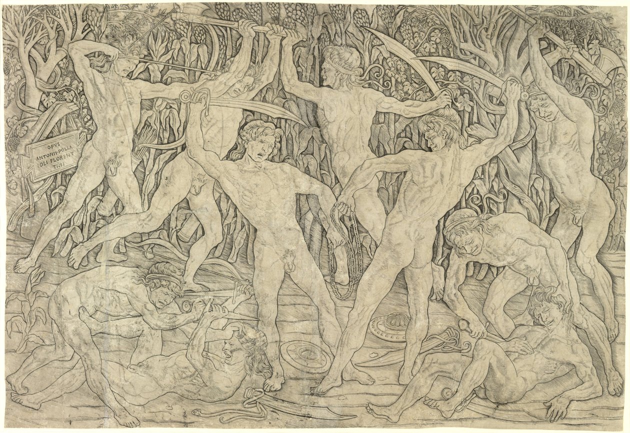 Nakenslaget, 1470-talet av Antonio Pollaiuolo