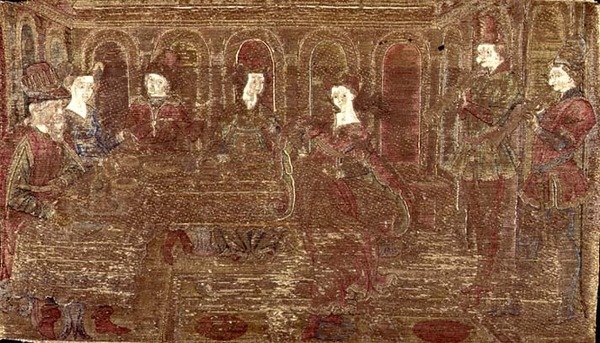 Salomes dans, gobeläng som skildrar scener ur helgonets liv (textil) av Antonio Pollaiuolo