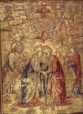 Besöket, gobeläng med scener från Johannes Döparens liv (textil) av Antonio Pollaiuolo
