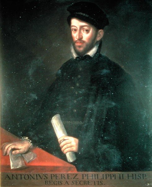 131 0794307/2 Porträtt av Antonio Perez (1540-1611) politiker och sekreterare för Filip II (olja på panel) av Antonio Ponz