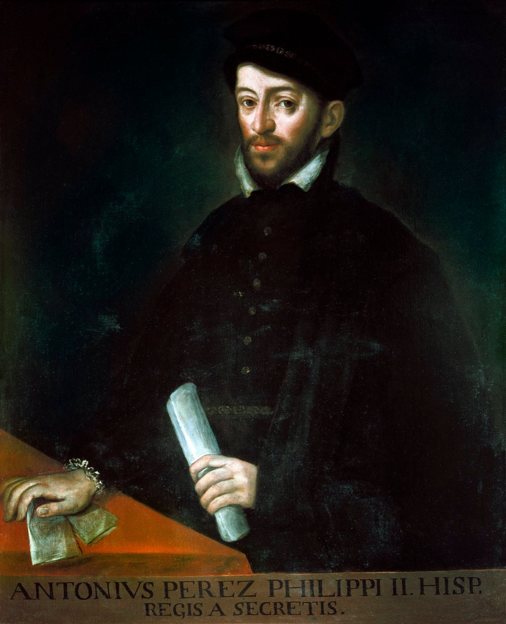 Porträtt av Antonio Perez (1540-1611). spansk politiker och sekreterare för Filip II. Målning av Antonio Ponz (1725-1792) av Antonio Ponz