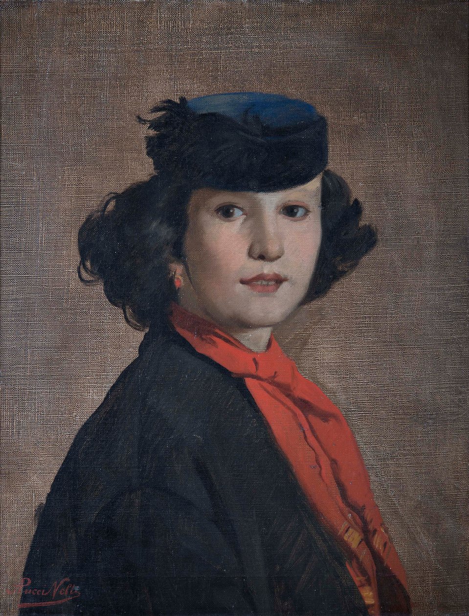 Porträtt av Nerina Badioli, ca 1866. av Antonio Puccinelli