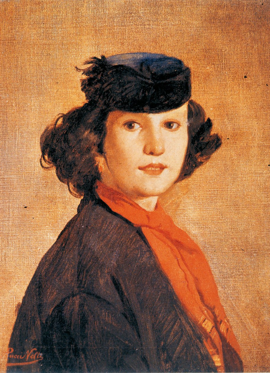 Picha ya Mke (Nerina Badioli) na Antonio Puccinelli, mafuta kwenye turubai, karibu 1866, 54x42 cmswed av Antonio Puccinelli