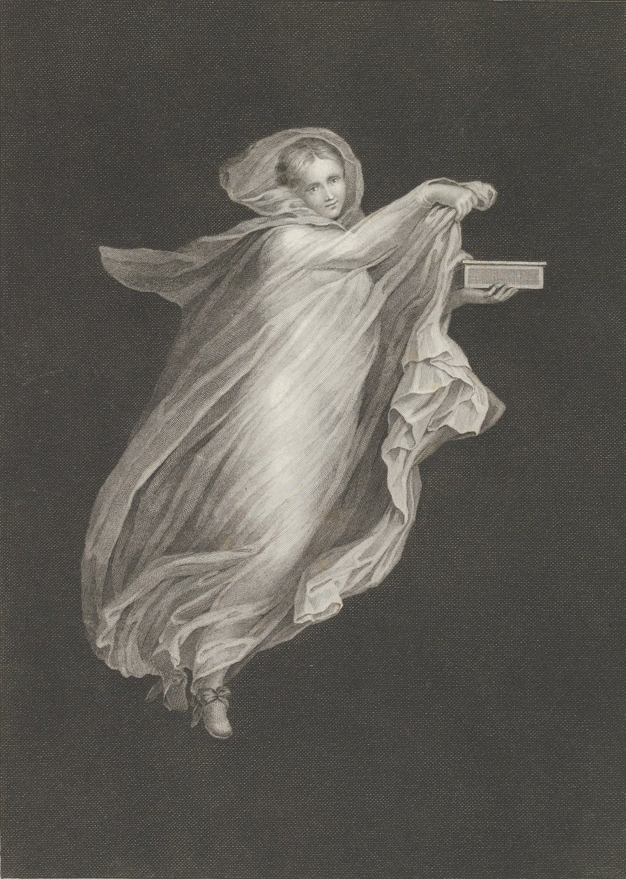 En bacchante klädd i huvsjal och med en ask i vänster hand, set ag..., ca. 1795-ca. 1820. av Antonio Ricciani
