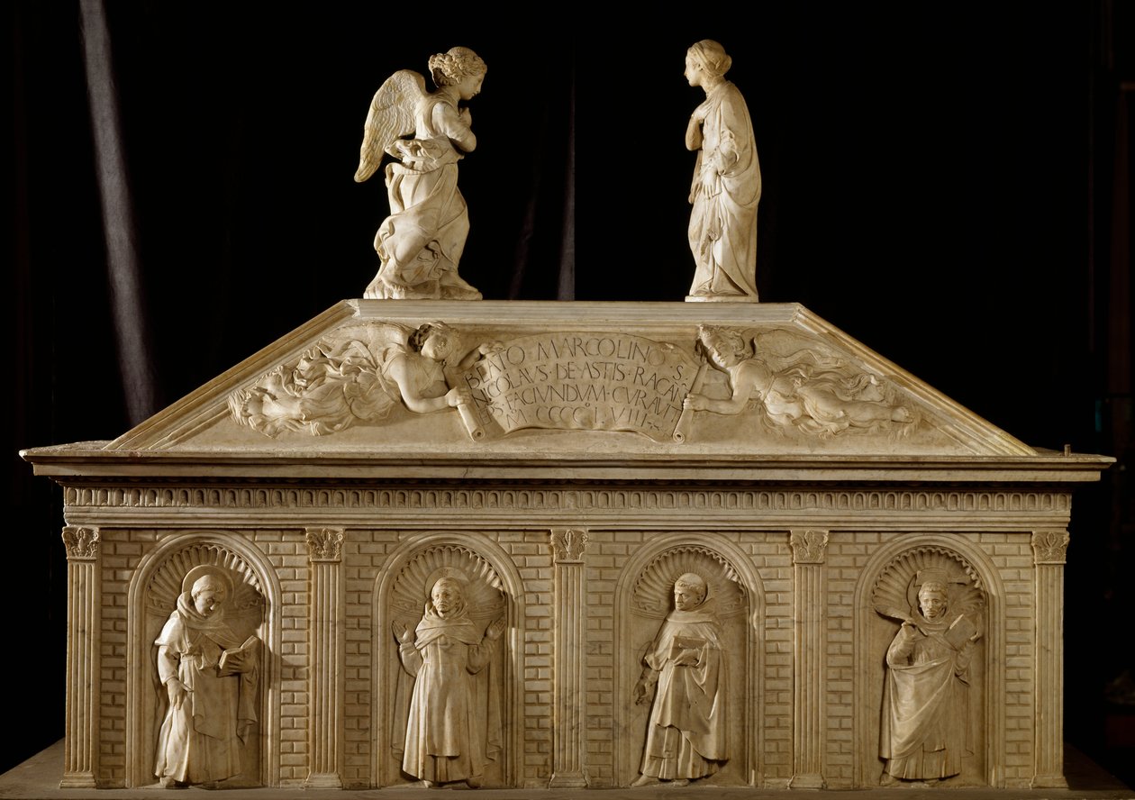 Begravningsmonument över den heliga Marcolino Amanni av Antonio Rossellino