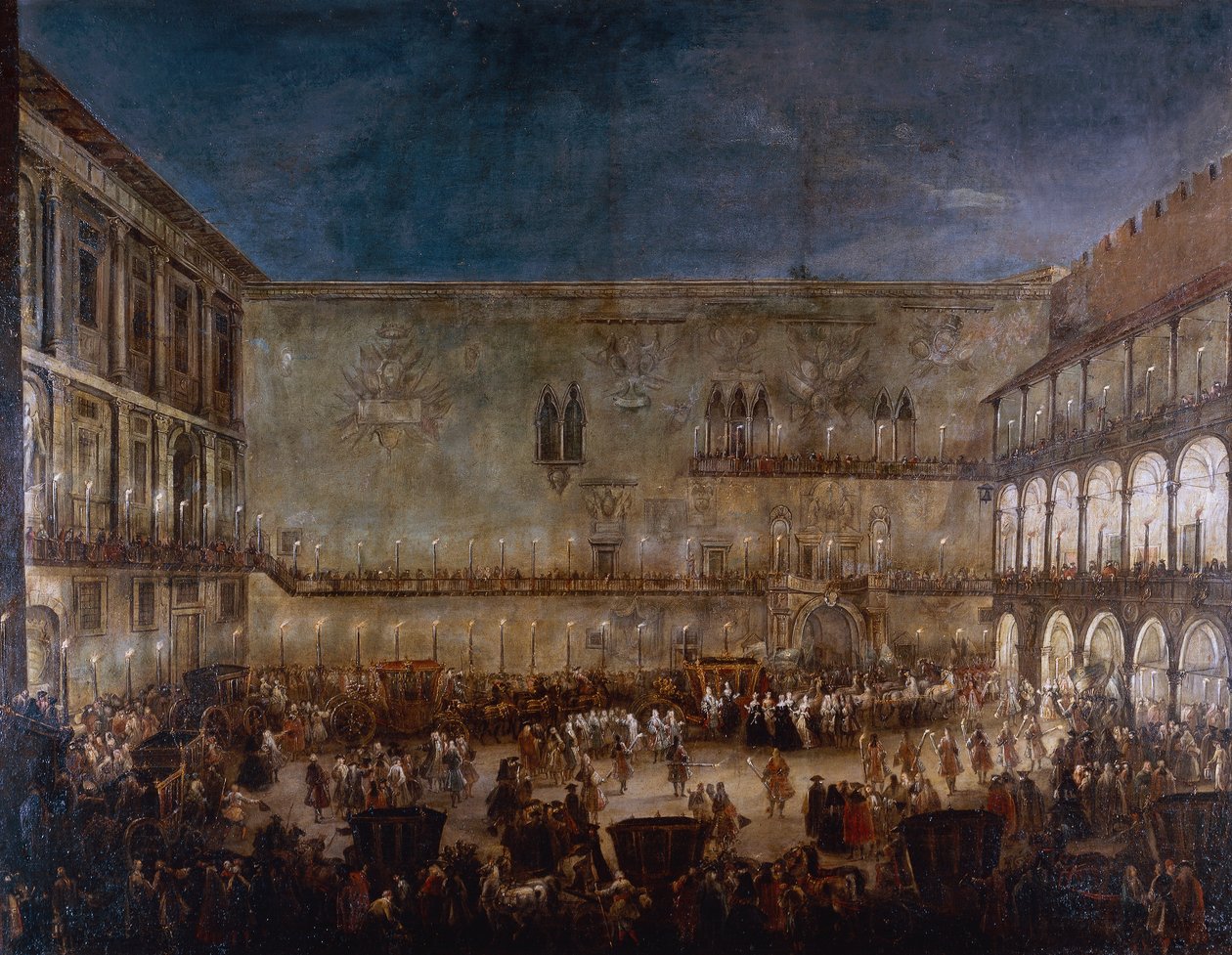 Prinsessan Amalie av Sachsens ankomst till Padua, av Antonio Stom (ca 1688-1734) av Antonio Stom