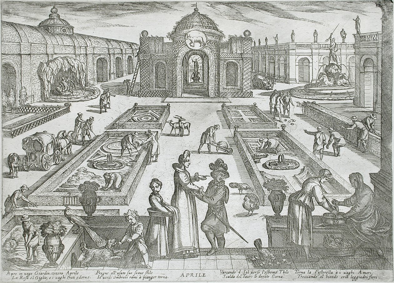 April: en trädgård av Antonio Tempesta