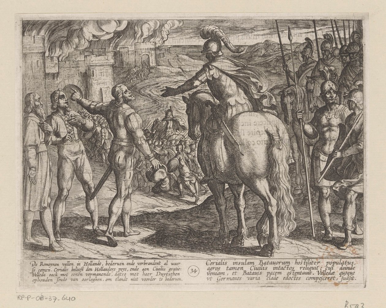 Romarna bränner den holländska landsbygden De bataviska krigen mot romarna (serietitel) Batavorum cum Romanis Bellum (serietitel) av Antonio Tempesta