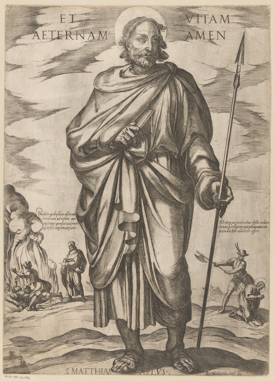 Av den helige Matthias Och evigt liv amen (titel på objekt) Kristus, Maria och aposteln (serietitel) av Antonio Tempesta