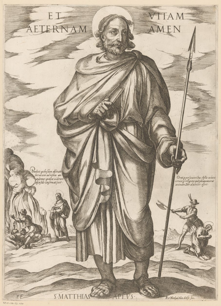 Av den helige Matthias Och evigt liv amen (titel på objekt) Kristus, Maria och aposteln (serietitel) av Antonio Tempesta