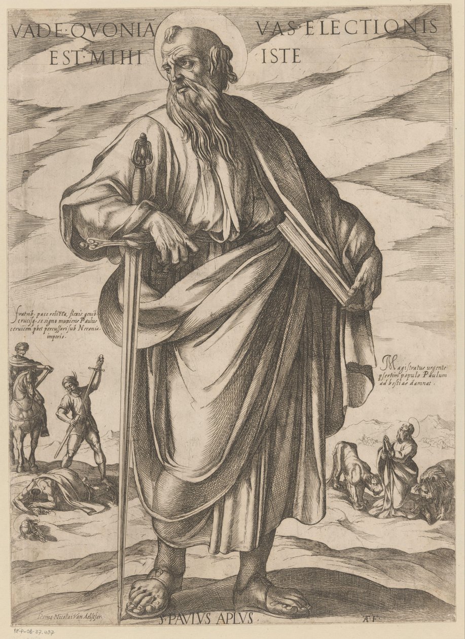 Av Saint Paul Gå eftersom den här skåpbilen är mitt val (titel på objekt) Kristus, Maria och aposteln (serietitel) av Antonio Tempesta