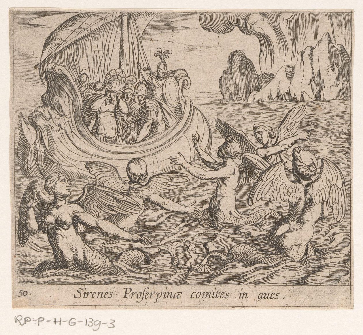 Av sirenen Proserpinas sirener Räkna fåglarna (titel på objekt) Metamorfoseon eller transformationer (serietitel) Metamorfosen van Ovidius (serietitel) av Antonio Tempesta