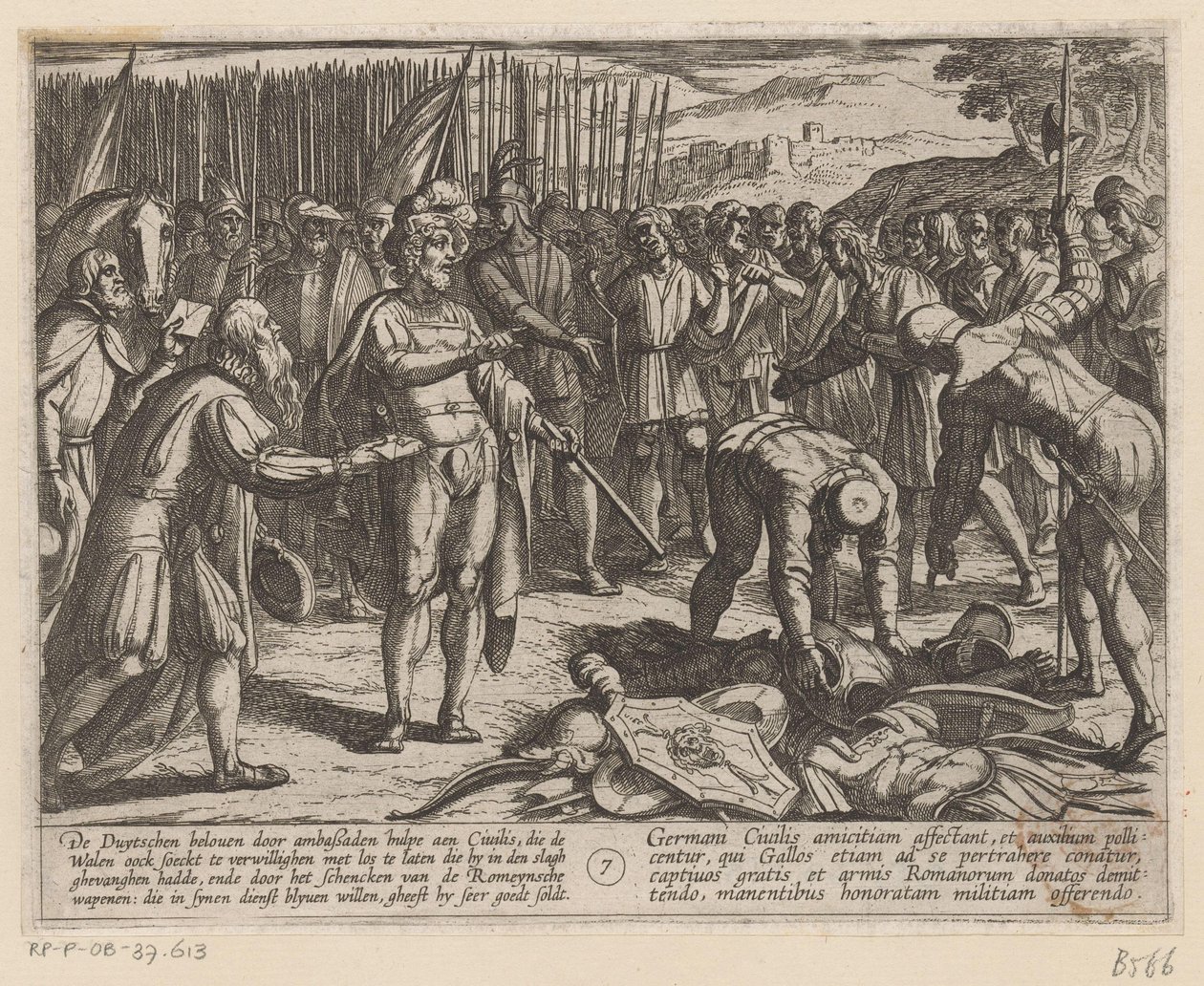 Tyska sändebud besöker Julius Civilis De bataviska krigen mot romarna (serietitel) Batavorum cum Romanis Bellum (serietitel) av Antonio Tempesta