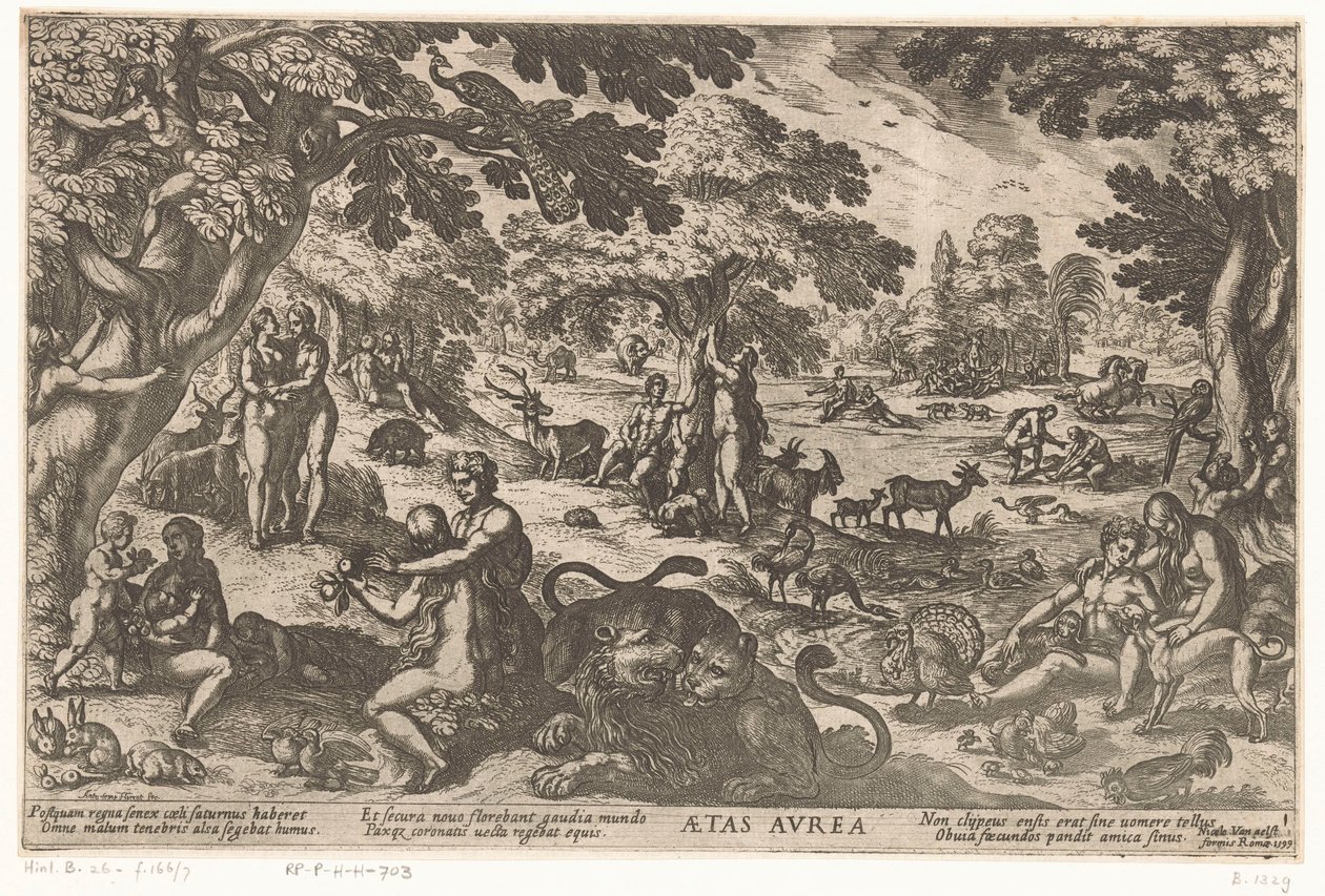 gyllene ålder Aetas aurea (titel på objekt) Four Ages of the World (serietitel) av Antonio Tempesta