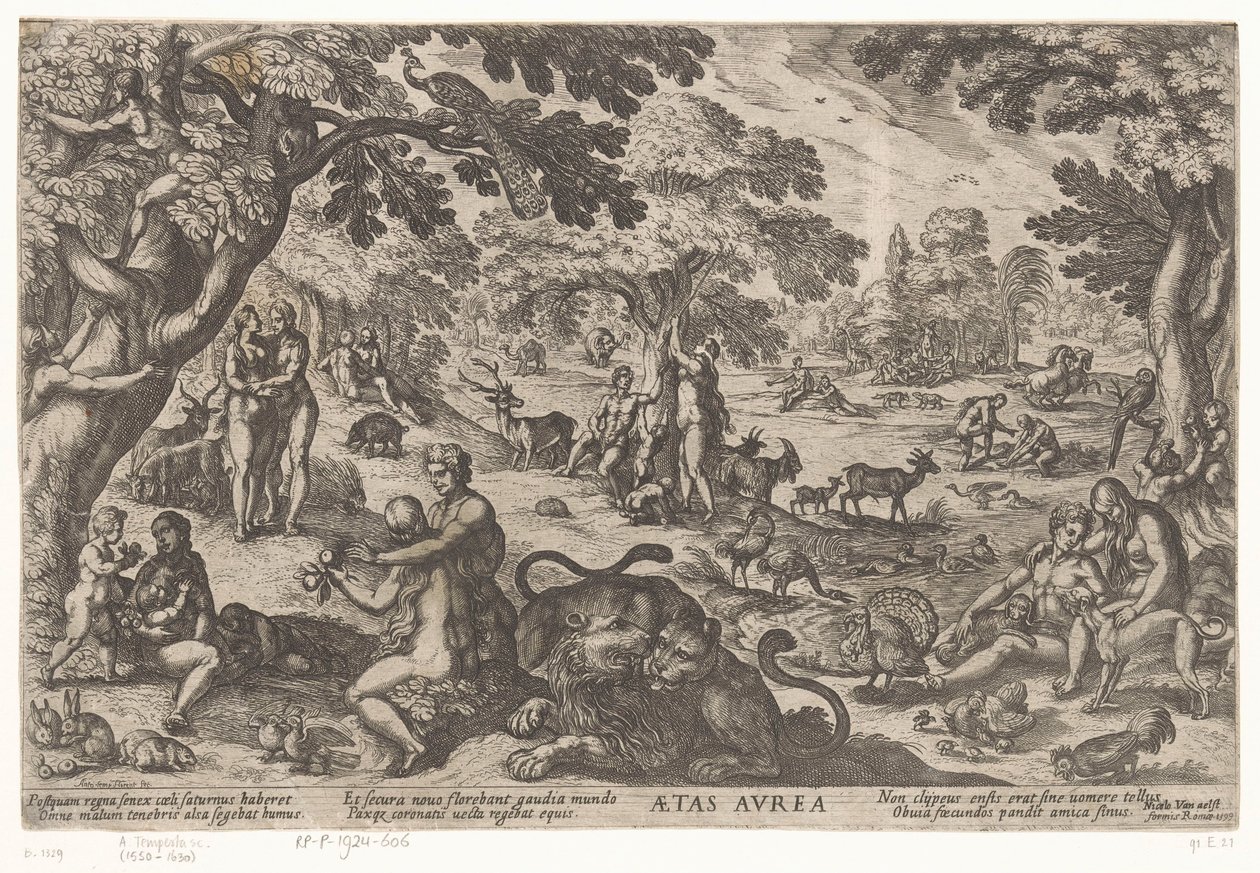 gyllene ålder Aetas aurea (titel på objekt) Four Ages of the World (serietitel) av Antonio Tempesta