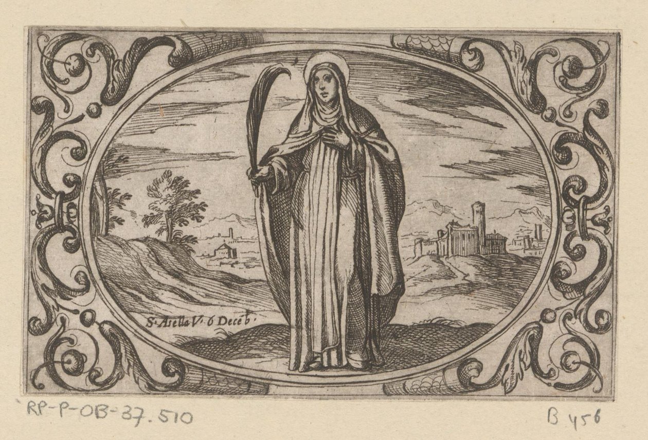 H. Asella Romeinse martelaressen (serietitel) Imagini di moltes vergini Rom i martyrskap (serietitel) av Antonio Tempesta