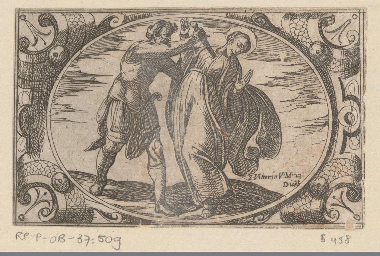 H. Victoria Romeinse martelaressen (serietitel) Imagini di moltes vergini Rom i martyrskap (serietitel) av Antonio Tempesta