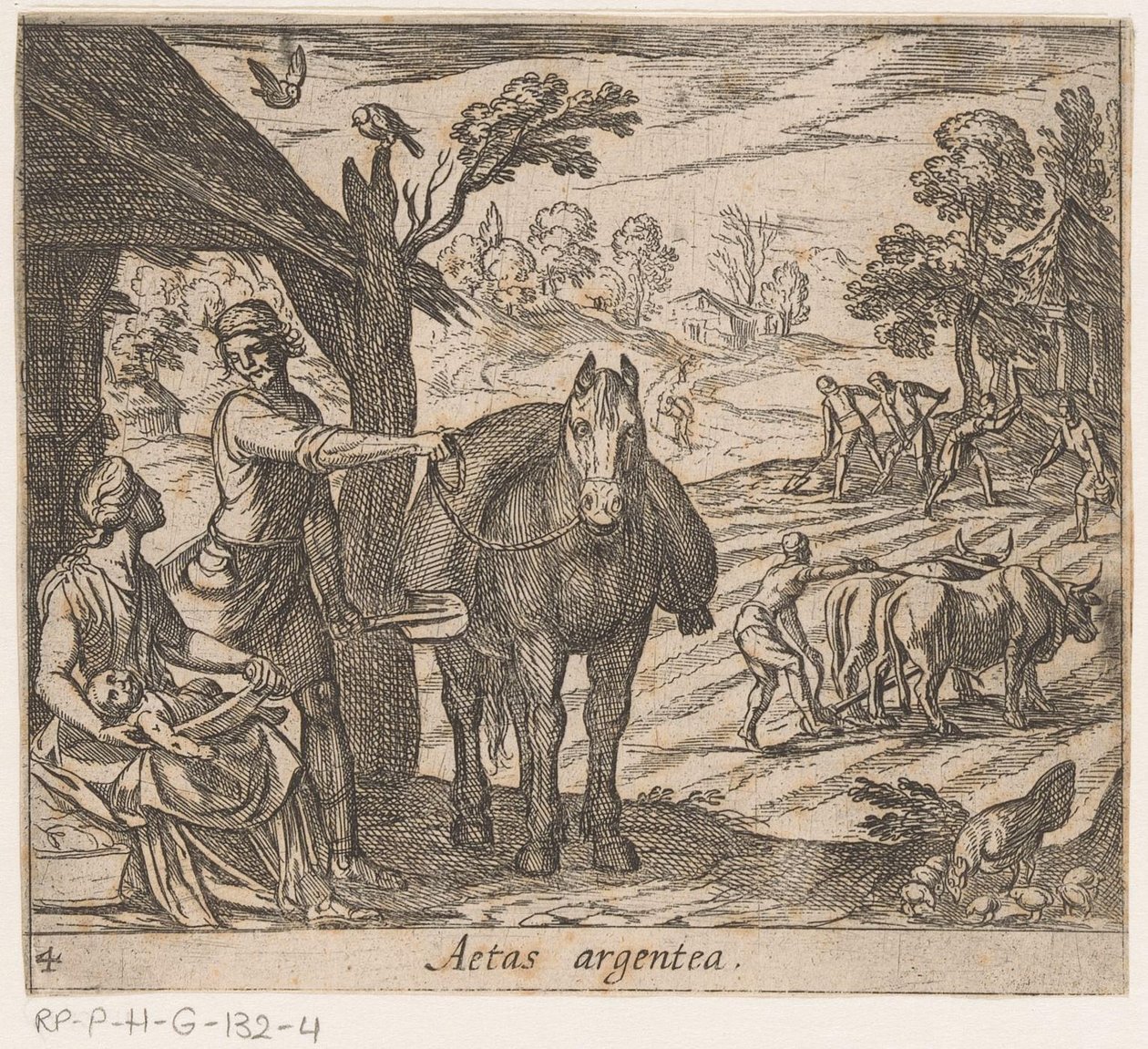 Silveråldern Aetas argentea (titel på objekt) Metamorphoseon sive transformationum (serietitel) Metamorphoses of Ovid (serietitel) av Antonio Tempesta