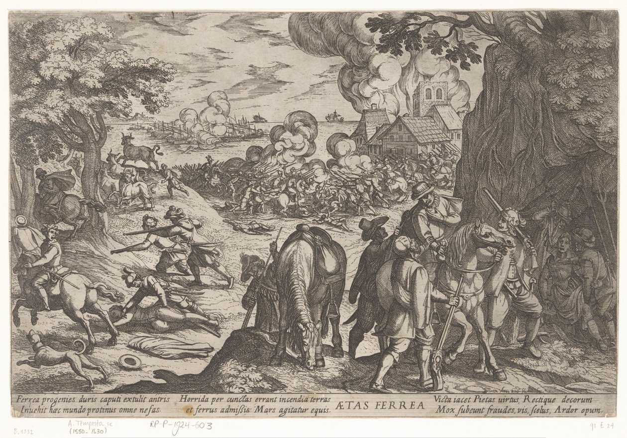 Järnåldern Aetas ferrea (titel på objekt) Four Ages of the World (serietitel) av Antonio Tempesta