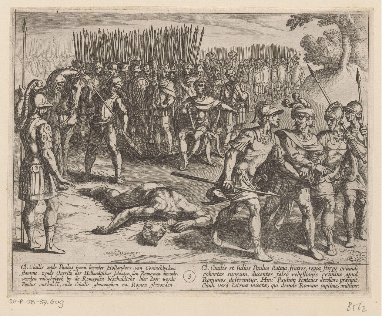 Julius Civilis arresteras och hans bror Paulus halshuggas De bataviska krigen mot romarna (serietitel) Batavorum cum Romanis Bellum (serietitel) av Antonio Tempesta