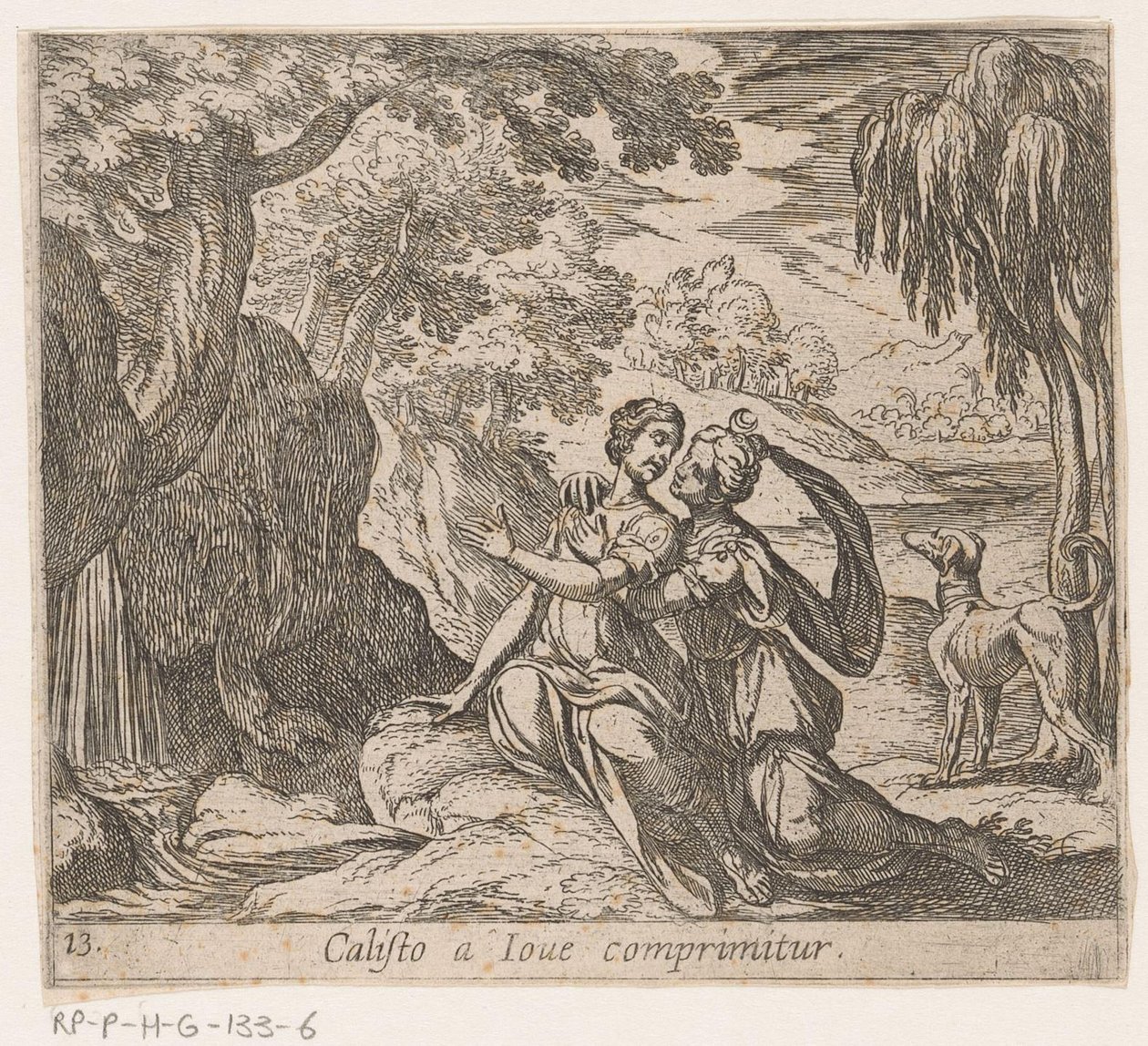 Jupite en Callisto Calisto av Jupiter (titel på objekt) Metamorfoser eller transformationer (serietitel) Metamorfosen Van Ovid (serietitel) av Antonio Tempesta