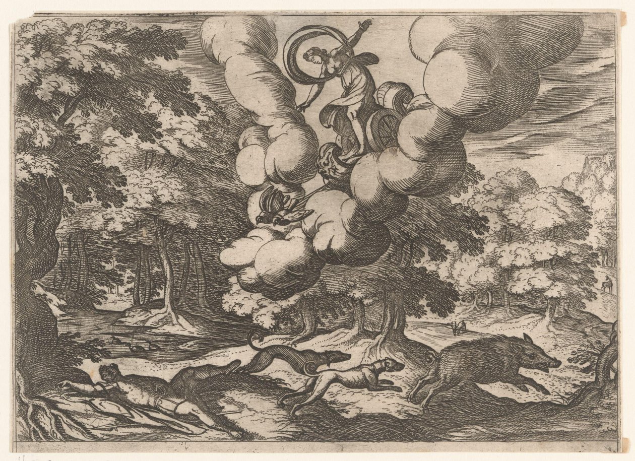 Landskap med Adonis död Landskap med mytologiska scener (serietitel) av Antonio Tempesta