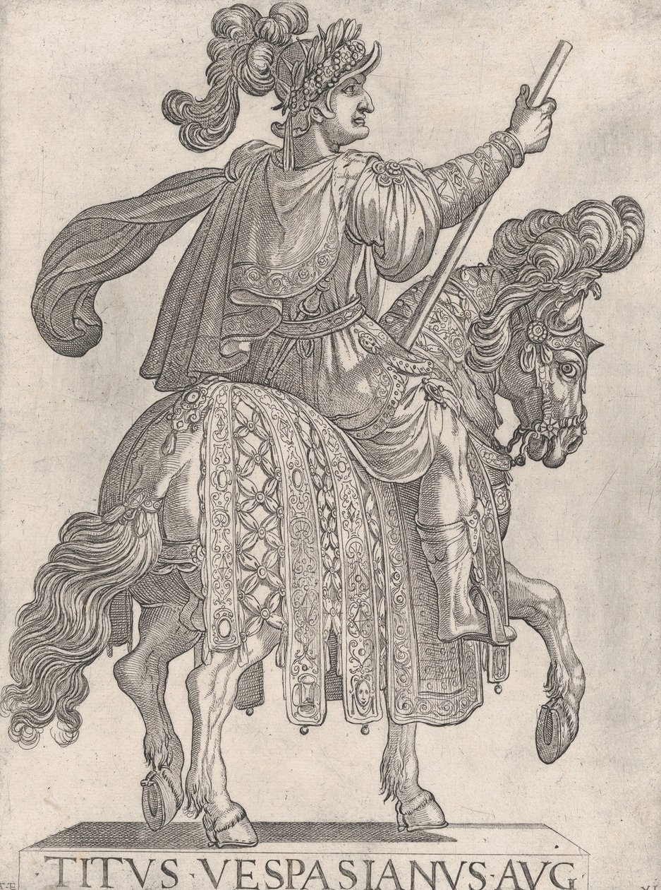 Plåt 11: Titus Vespasianus på hästryggen vänd rätt från de 