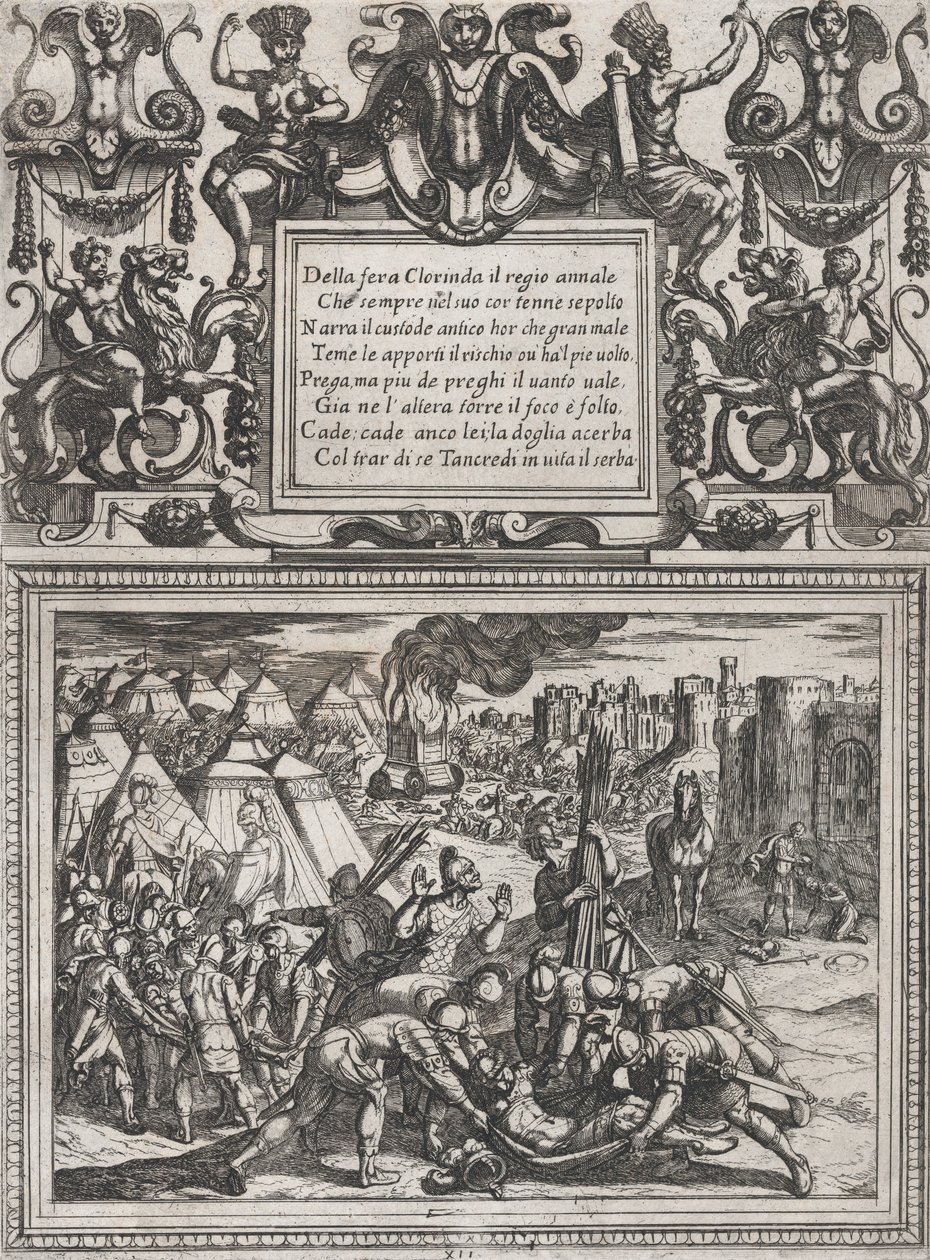Plåt 12: Illustration till Canto XII, från Torquato Tassos 