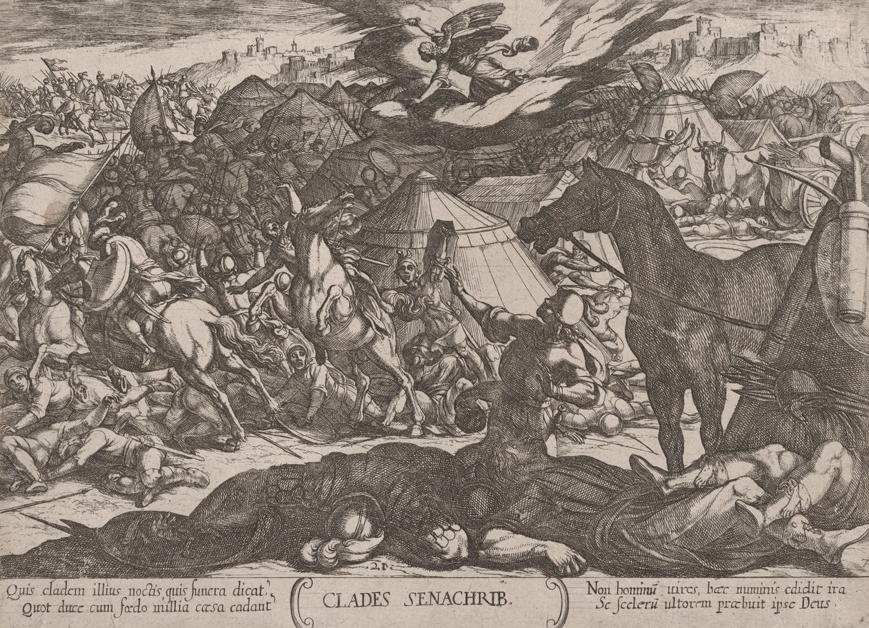 Tavla 21: Herrens ängel som besegrar Sanheribs armé, från 