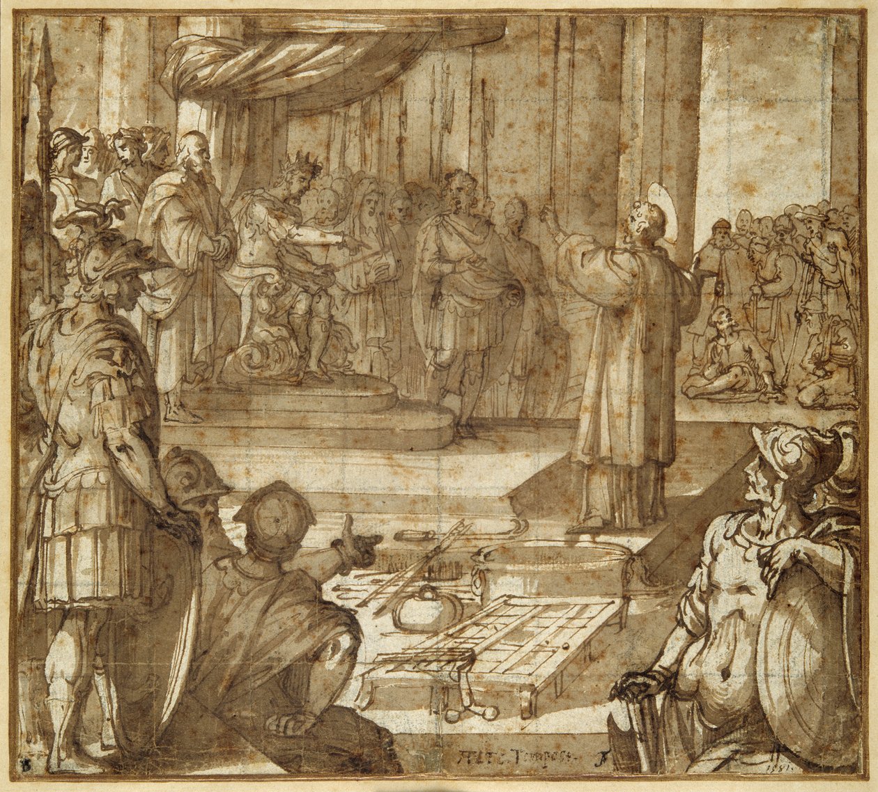 St Lawrence talar i närvaro av prefekten Decius av Antonio Tempesta