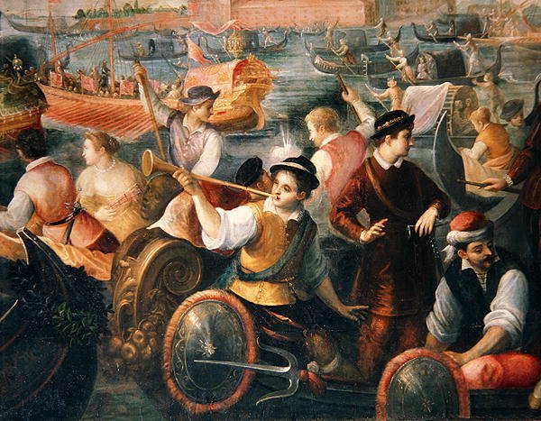 Catarino Cornaros avskiljning i Venedig 1489 (detalj av 307885) av Antonio Vassilacchi