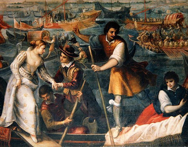 Catarino Cornaros landstigning i Venedig 1489 av Antonio Vassilacchi