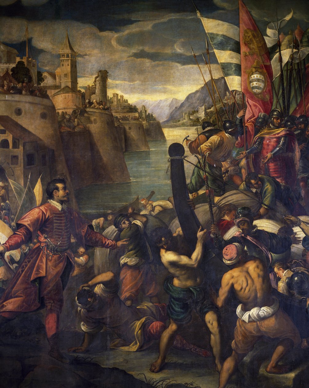 Venetianare och korsfarare erövrar Tyros av Antonio Vassilacchi