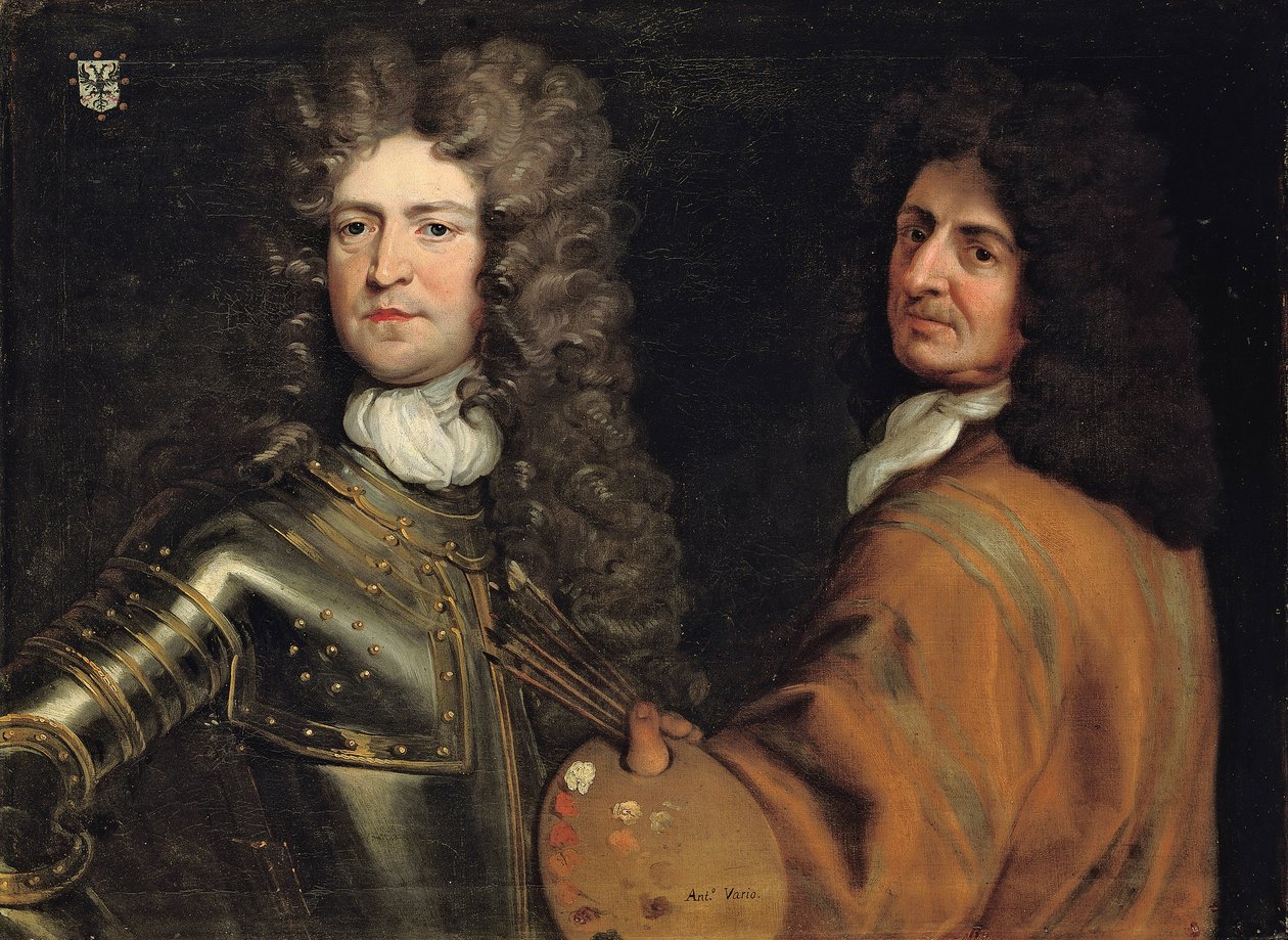 Dubbelporträtt av konstnären med brigadgeneral Robert Killigrew av Antonio Verrio