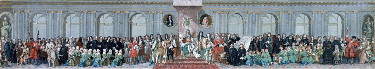 James II (1633-1701) tar emot de matematiska lärdarna på Christ