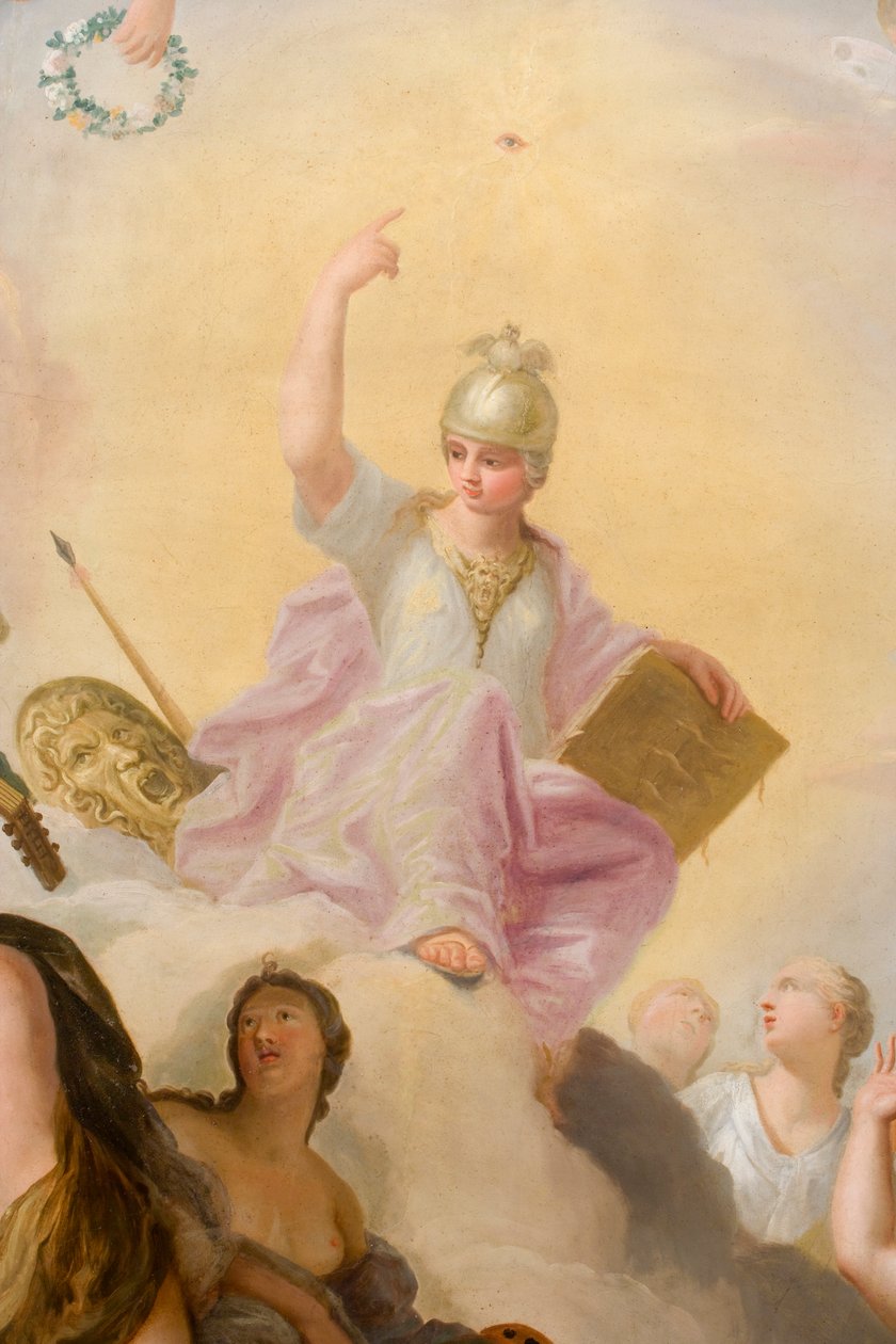 Minerva omgiven av konst och vetenskap, detalj från Banketthuset av Antonio Verrio