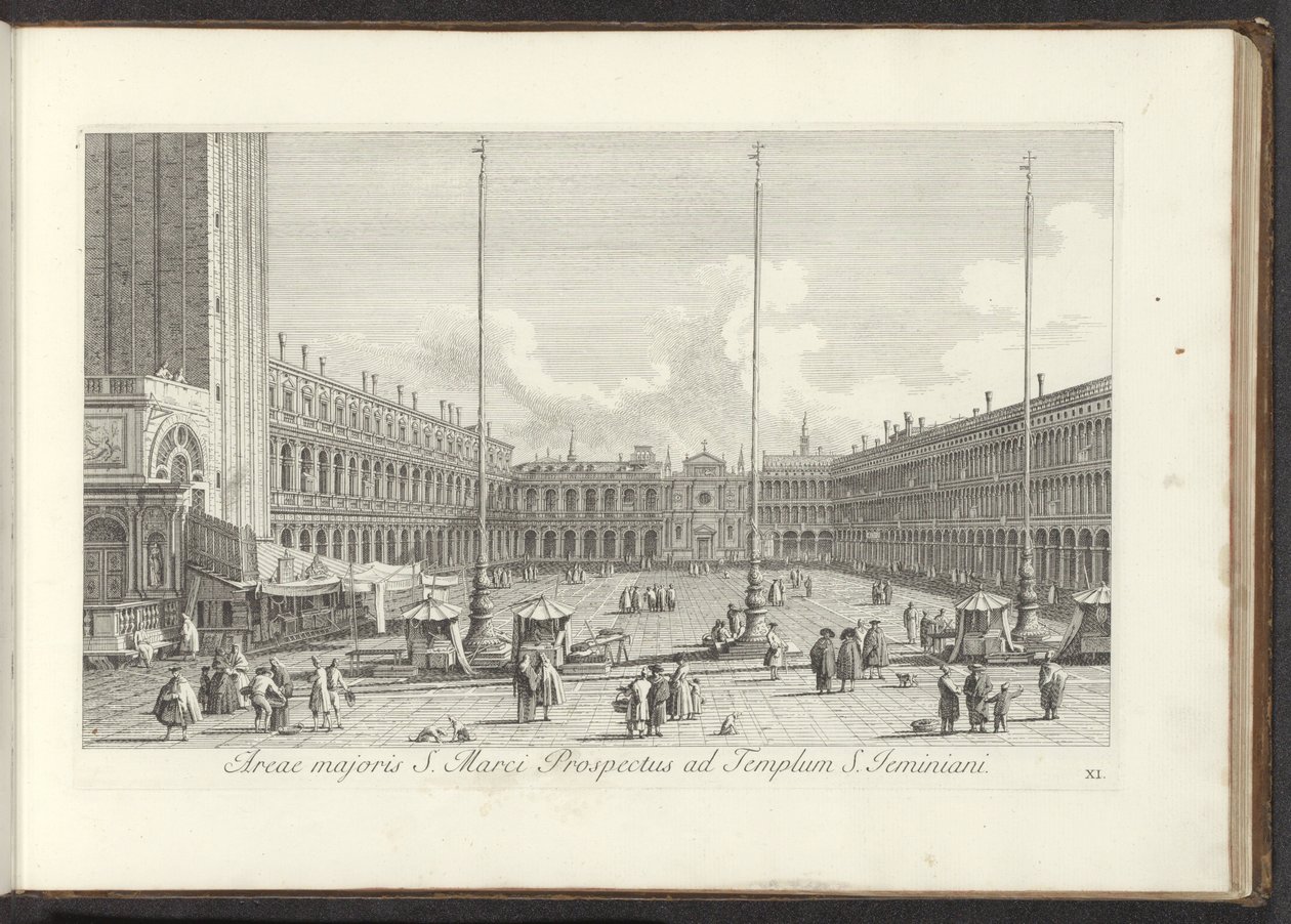 Utsikt över San Marcoplein i Venedig St. Markus större område Prospekt till Temple of St. Jeminiani (titel på objektet) Gezichten op bugemenen en pleinen in Venetië (serietitel) Mer berömda vyer över staden Venedig, från Antoniuskanalen, 38 luftpaneler av Antonio Visentini