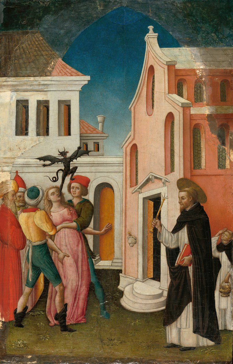 Sankt Peters martyr som exorcerar en kvinna besatt av en djävul, 144555. av Antonio Vivarini