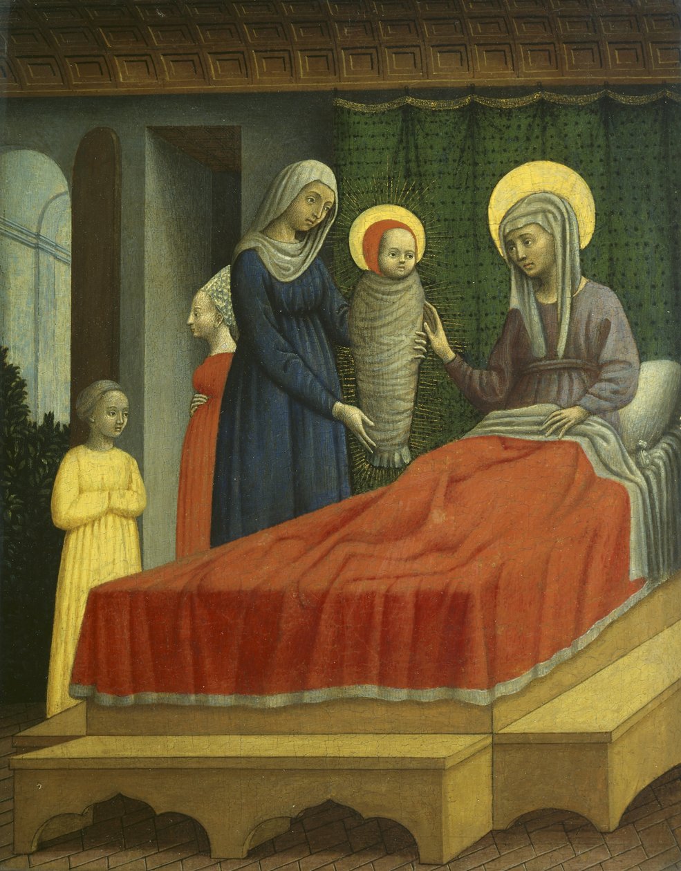 The Birth of St. Augustine, c.1440-50 (tempera på panel) av Antonio Vivarini