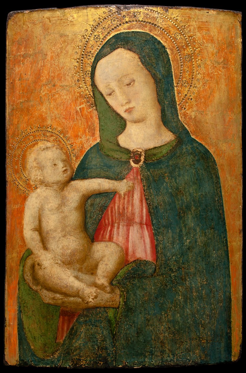 Jungfrun och barnet (tempera på panel) av Antonio Vivarini