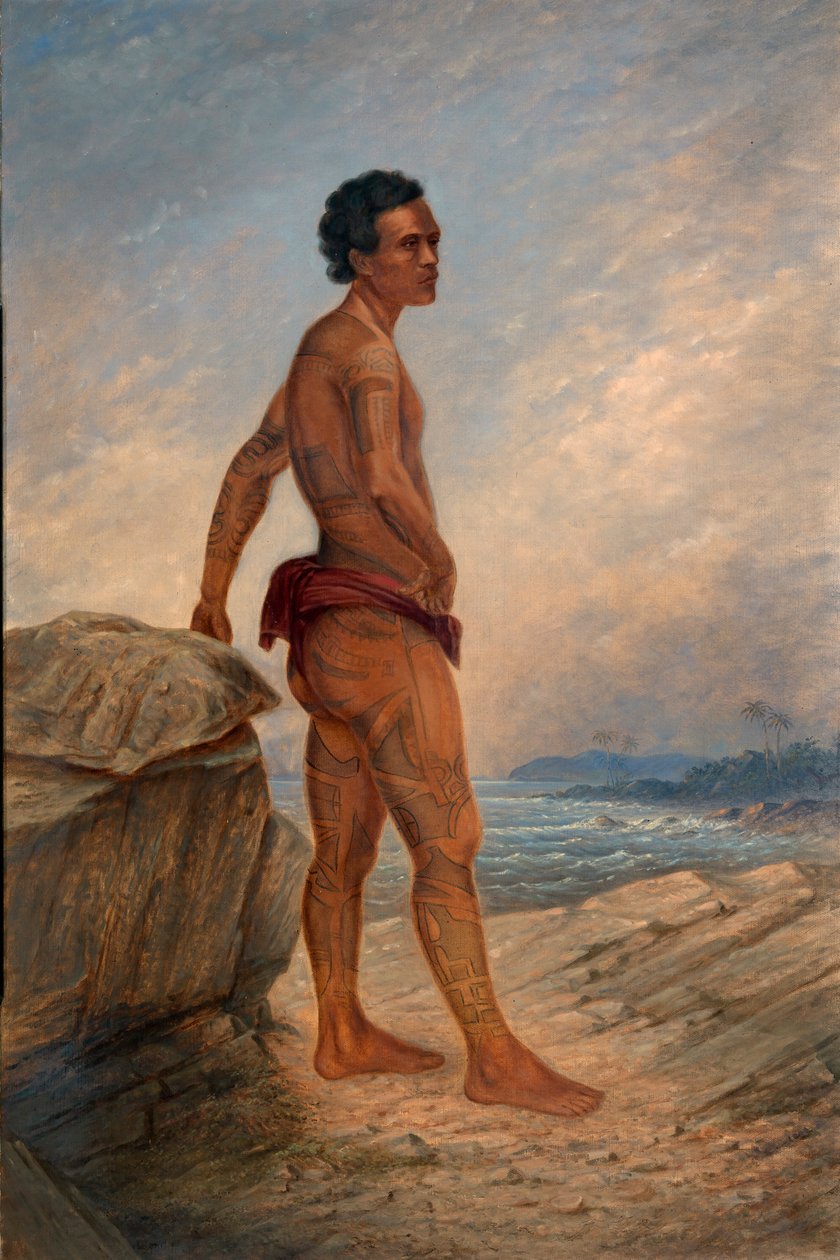 Melanesisk man, ca. 1890-1899. av Antonio Zeno Shindler