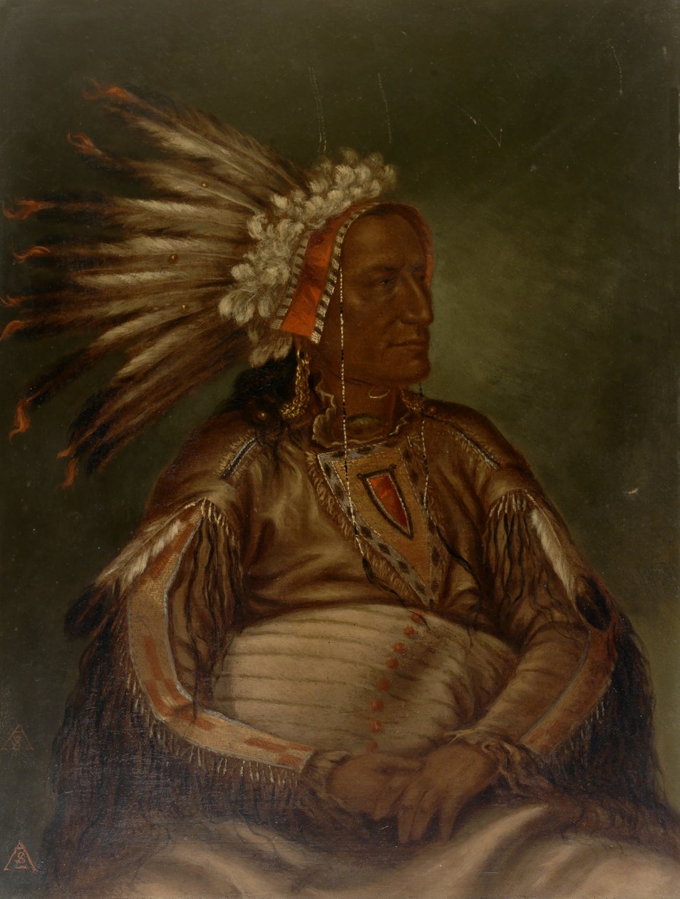 The-kill-the-fight Red Plume, kal. 1887. av Antonio Zeno Shindler