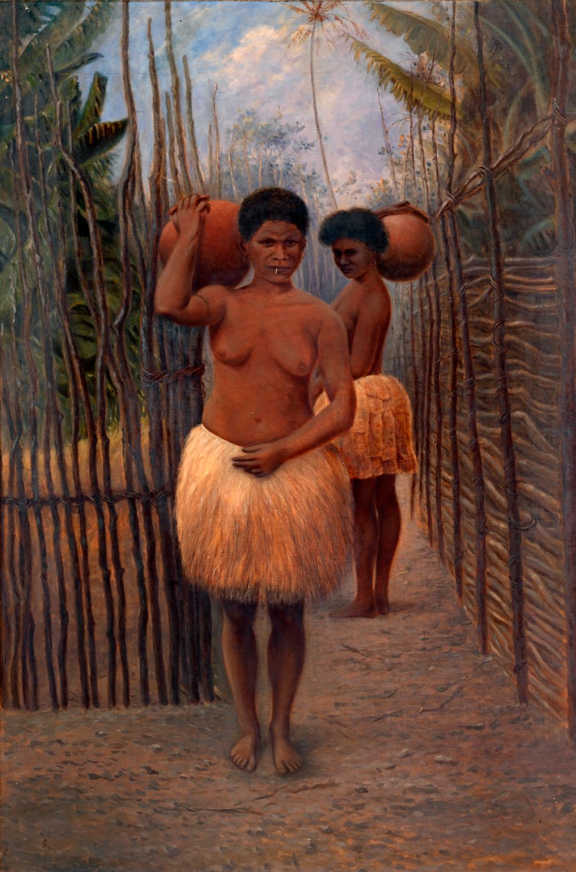 Papuanska kvinnor, rub. 1890-1899. av Antonio Zeno Shindler