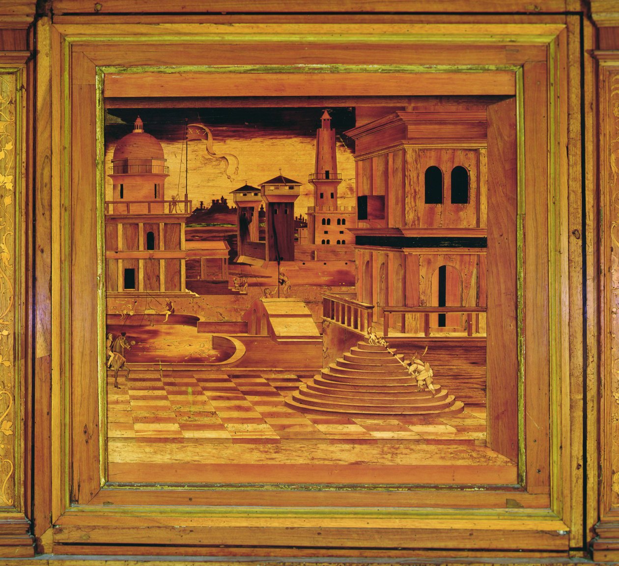 Marquetry Panel från Grotta av Isabella d