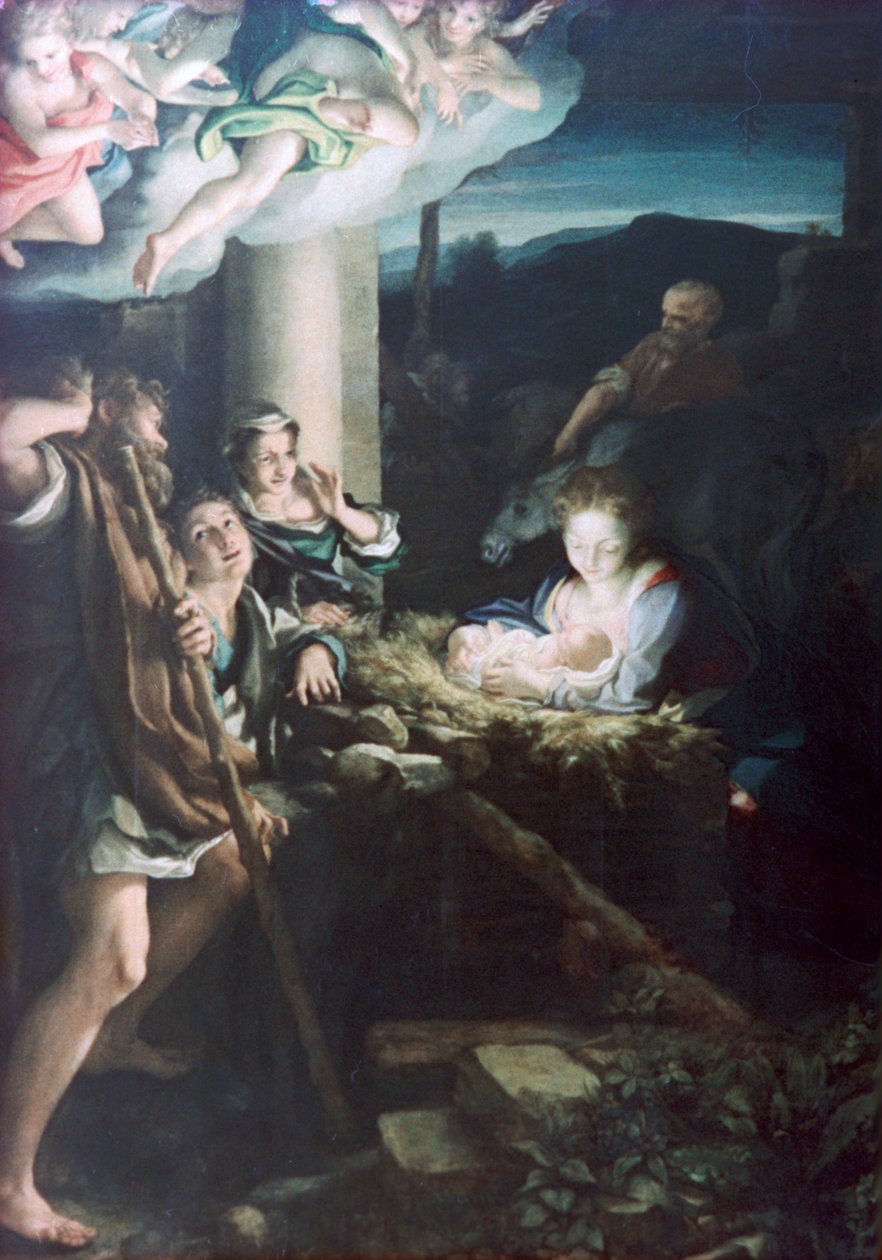 Julkrubba, 1522-1530 av Antonio da Correggio