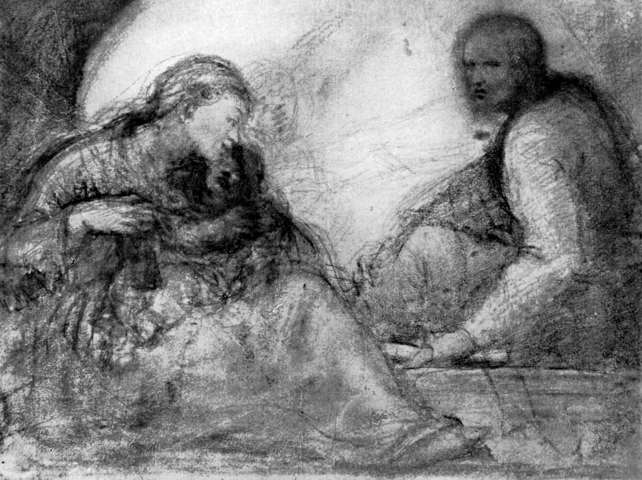 The Madonna and Child and St Joseph, tidigt 1500-tal, 1931. av Antonio da Correggio