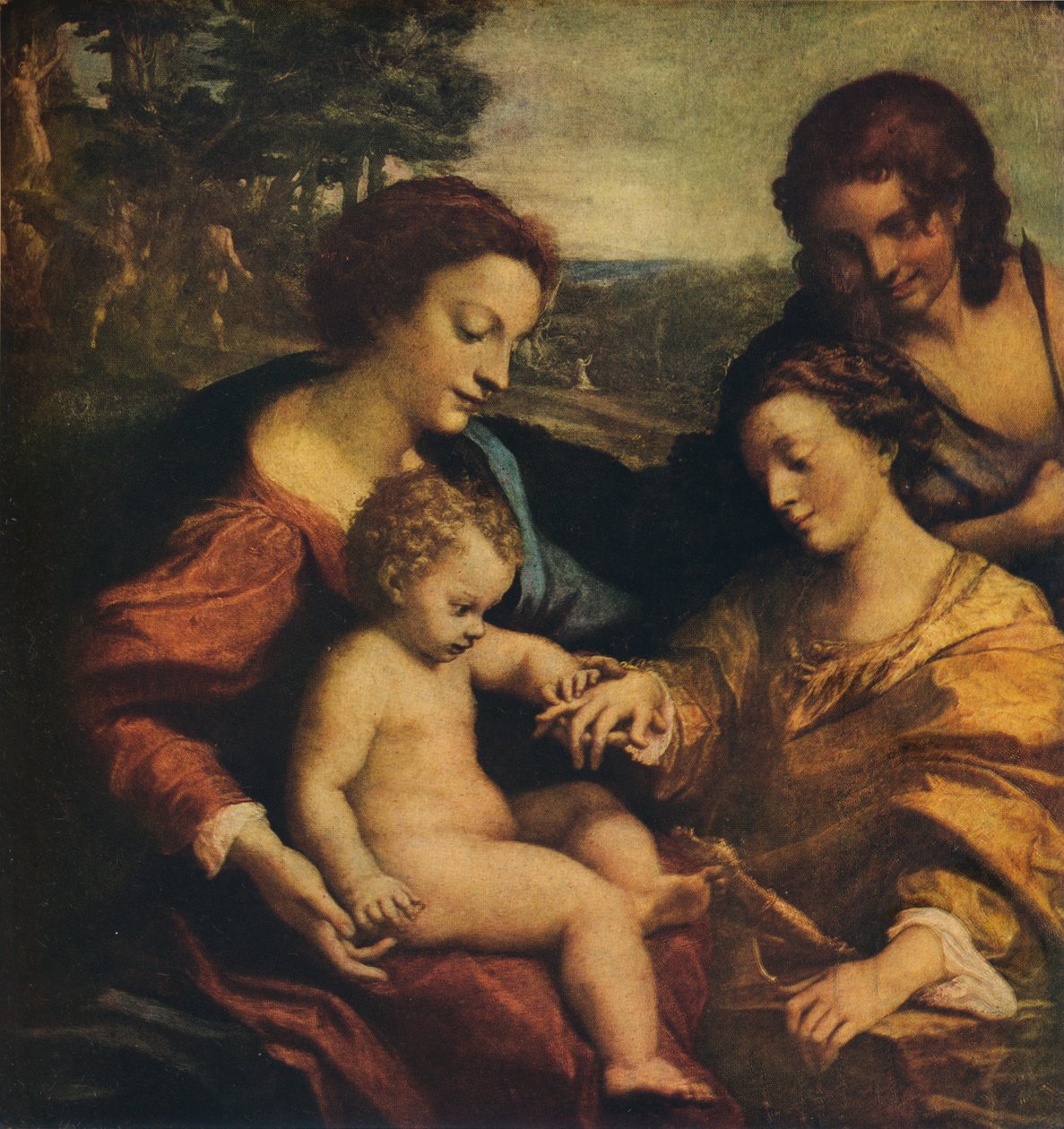 Den heliga Katarinas mystiska äktenskap, 1526-1527. av Antonio da Correggio
