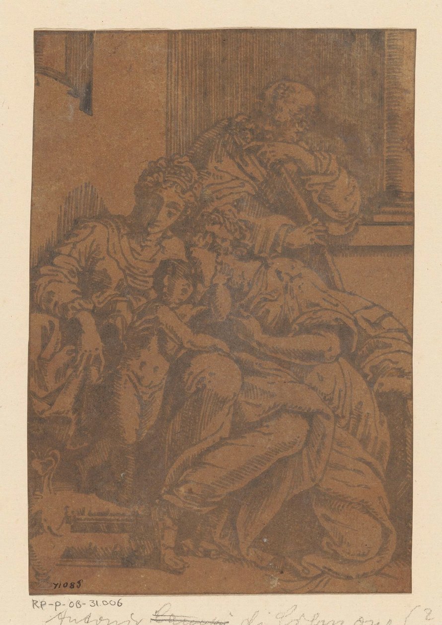 Heliga familjen med Anna av Antonio da Cremona